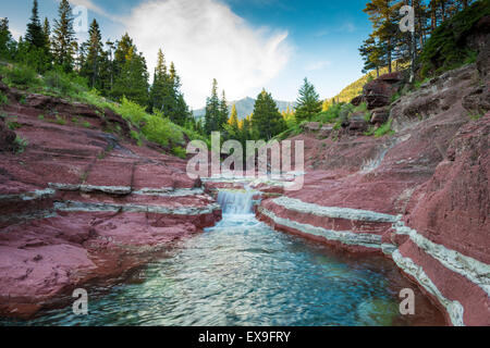 Red Rock Canyon in Waterton Lakes Nationalpark, Alberta, Kanada Stockfoto