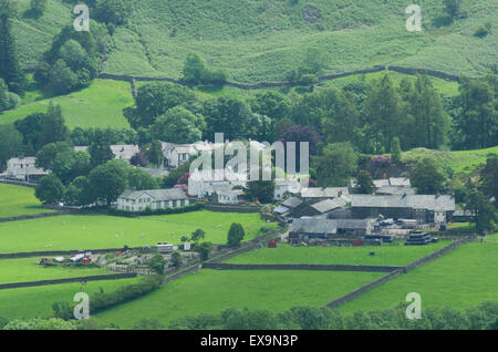 Rosthwaite Dorf, Borrowdale, Nationalpark Lake District, Cumbria, England, UK im Sommer Stockfoto