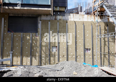 Kellerwände mit Isolierung der neuen Haus Bau Reykjavik Island Stockfoto