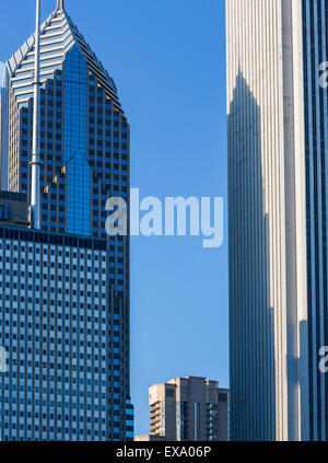 Wolkenkratzer auf N Stetson Avenue, Chicago, Illinois, USA Stockfoto