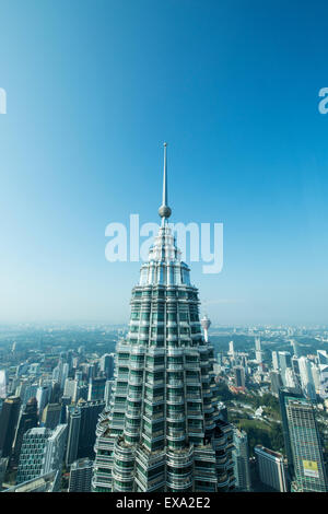 Asien, Malaysia, Kuala Lumpur, Blick von der Aussichtsplattform im 86. Stock des Spitze des Petronas Towers Stockfoto