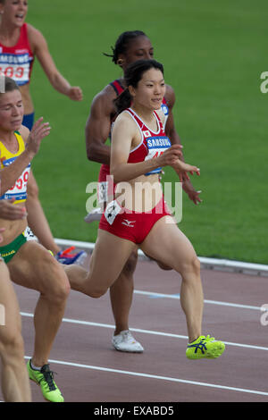 Gwangju, Südkorea. 9. Juli 2015. Anna Doi, Leichtathletik (JPN): Der 28. Sommer Universiade 2015 Gwangju Frauen 100m Halbfinale bei der Gwangju Universiade wichtigsten Studium in Gwangju, Südkorea. © Takashi OKUI/AFLO/Alamy Live-Nachrichten Stockfoto