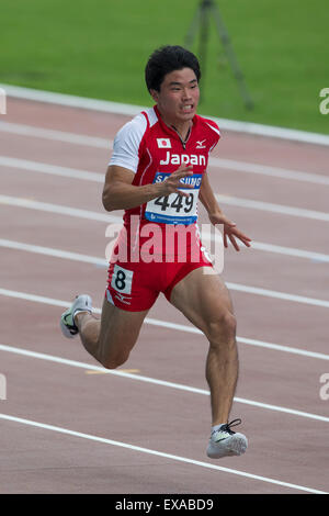 Gwangju, Südkorea. 9. Juli 2015. Yuki Koike (JPN) Leichtathletik: Der 28. Sommer Universiade 2015 Gwangju Herren 100m Halbfinale bei den wichtigsten Gwangju Universiade-Studium in Gwangju, Südkorea. © Takashi OKUI/AFLO/Alamy Live-Nachrichten Stockfoto