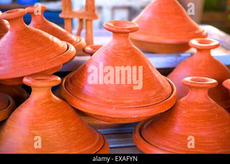 Tajine Töpfen, Tanger, Marokko, Nordafrika, Afrika Stockfoto