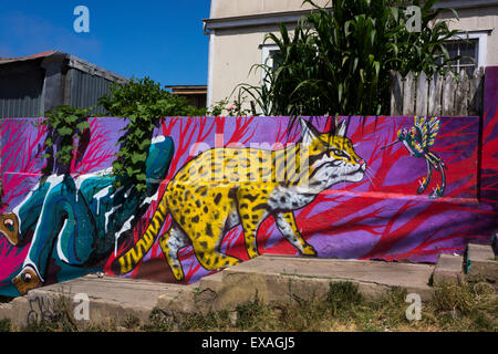 Wunderbare Graffiti, UNESCO-Weltkulturerbe, Valparaiso, Chile, Südamerika Stockfoto