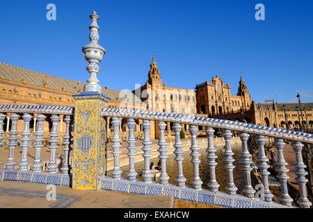 Plaza de Espana, gebaut für die Ibero-Amerikanische Ausstellung von 1929, Sevilla, Andalusien, Spanien, Europa Stockfoto