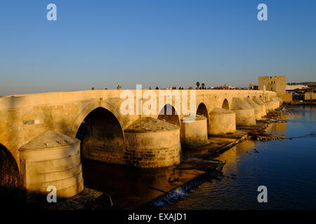 Calahorra Turm und die römische Brücke (Puente Romano) über den Rio Guadalquivir, der UNESCO, Córdoba, Andalusien, Spanien Stockfoto