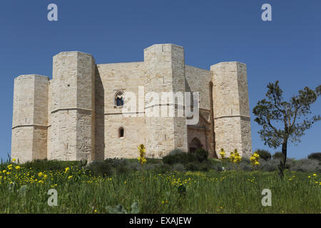 Castel del Monte, achteckige Burg gebaut für Kaiser Frederick II in der 1240s, UNESCO-Weltkulturerbe, Apulien, Italien Stockfoto