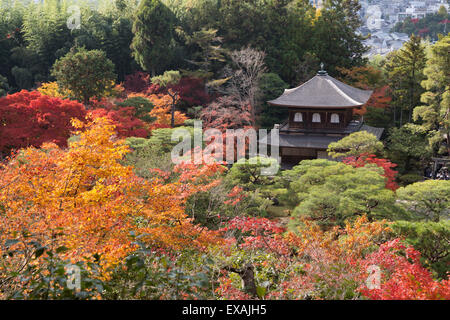 Die Silber-Pavillon und Gärten im Herbst, buddhistische Tempel des Ginkaku-Ji, nördlichen Higashiyama, Kyoto, Japan, Asien Stockfoto