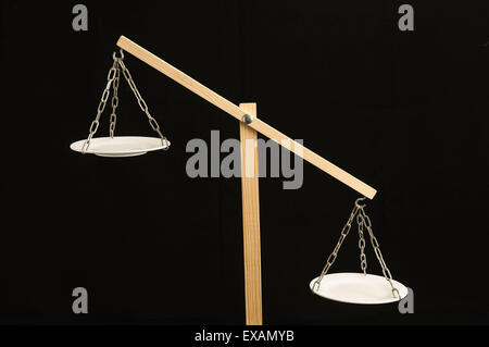 Zwei weiße Pan Balance Stockfoto