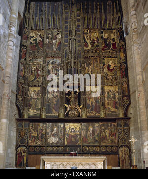 Spanien. Tudela. Kathedrale der Heiligen Maria. Altarbild Himmelfahrt, gemalt von Pedro Diaz de Oviedo (1487-1510), zwischen 1487-1494. Stockfoto