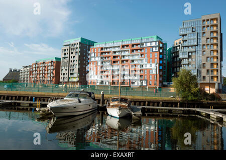 Neu gebaute erschwinglichen Wohnraum (2015), Stoke Quay, Ipswich, Suffolk, UK. Stockfoto