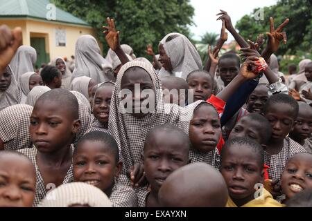 Kinder, die Examen in islamische Schule in Nigeria Stockfoto