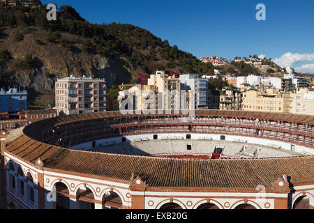 Außenseite des "La Malagueta", die Stierkampfarena von Malaga - Andalusien, Spanien Stockfoto