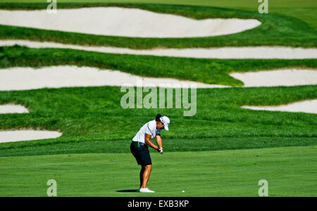 Lancaster, Pennsylvania, USA. 10. Juli 2015. 10. Juli 2015: Yani Tseng trifft ein Annäherungsschlag in der zweiten Runde der US Open der Damen im Lancaster Country Club in Lancaster, PA am 10. Juli 2015. Scott Serio/ESW/CSM/Alamy Live-Nachrichten Stockfoto