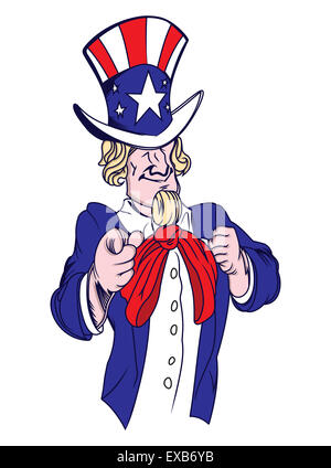 Vektor-Illustration von Uncle Sam Stockfoto