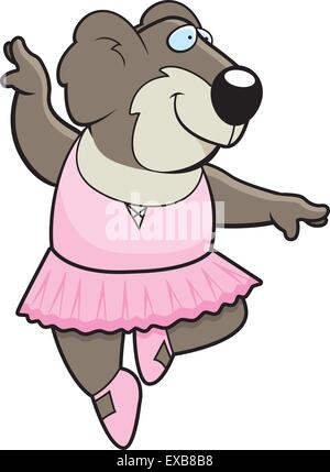 Eine glückliche Cartoon Koala Ballerina in einem Tutu. Stock Vektor