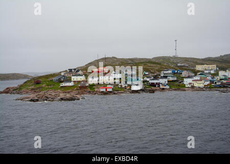 Ein Blick auf Harrington Harbour am unteren Nordufer des St. Lawrence River. Stockfoto