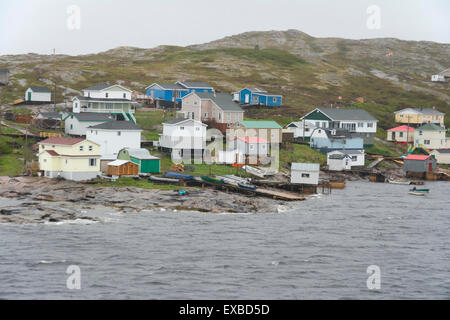 Ein Blick auf Harrington Harbour am unteren Nordufer des St. Lawrence River. Stockfoto