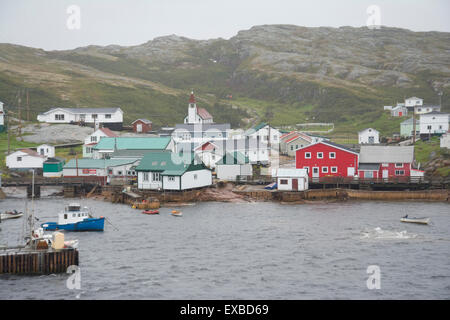Ein Blick auf Harrington Harbour am unteren Nordufer des St. Lawrence River. Stockfoto