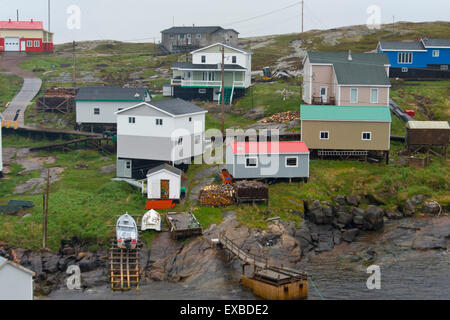 Ein Blick auf Harrington Harbour am unteren Nordufer des St. Lawrence River. Stockfoto