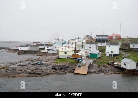Ein Blick auf Harrington Harbour am unteren Nordufer des St. Lawrence River. Stockfoto