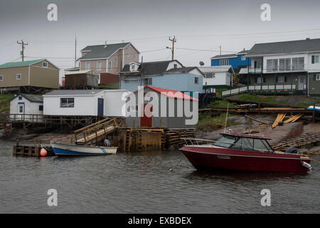 Ein Blick auf Harrington Harbour am unteren Nordufer des St. Lawrence River. Stockfoto