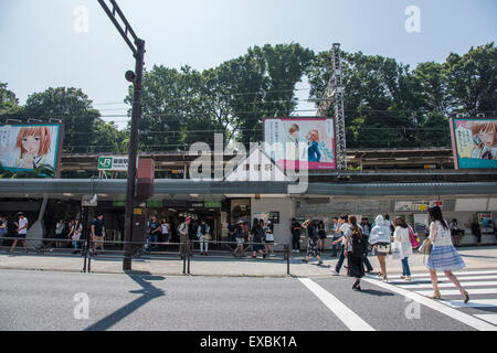 Bahnhof Harajuku, Shibuya-Ku, Tokyo, Japan Stockfoto