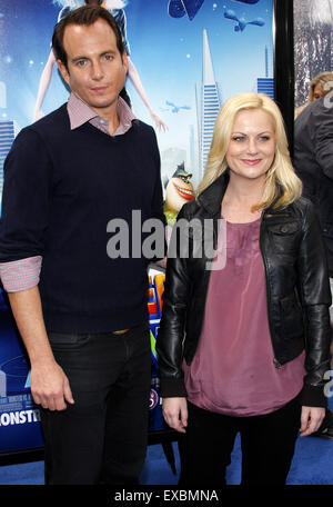 Will Arnett und Amy Poehler bei der Los-Angeles-Premiere von "Monsters vs. Aliens". Stockfoto