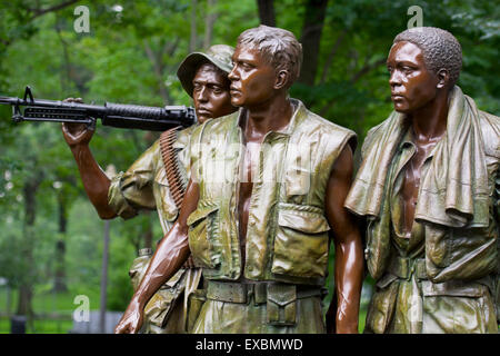 Vietnam-Krieg Veterans Memorial Statue, drei Soldaten, Washington DC Stockfoto