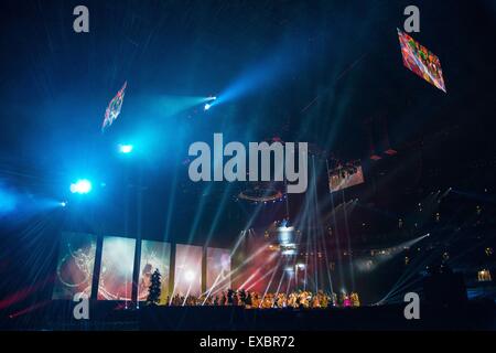 Toronto, Ontario, Kanada. 11. Juli 2015. 10. Juli 2015 - Toronto, Kanada - Eröffnung Handeln der Pan bin Games Eröffnungsfeier im Pan bin Dome in Toronto, Kanada. Bildnachweis: James Macdonald/ZUMA Draht/Alamy Live-Nachrichten Stockfoto