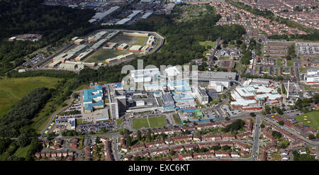 Luftaufnahme von Aintree University Hospital, Liverpool, Großbritannien Stockfoto