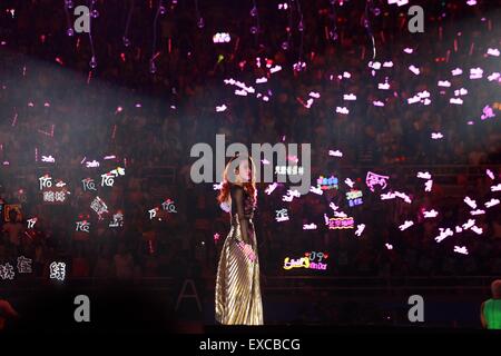 Peking, China. 11. Juli 2015. Sängerin Jolin Tsai führt während ihrer '2015 Play' World Tour Konzert in Peking, Hauptstadt von China, 11. Juli 2015. © Xinhua/Alamy Live-Nachrichten Stockfoto