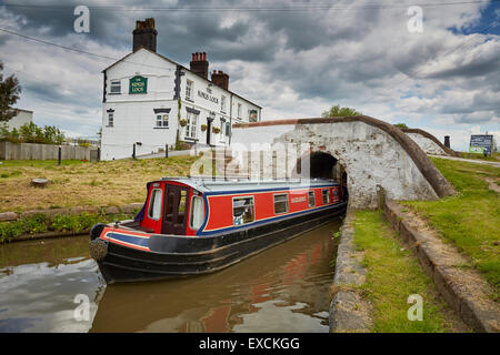 Kings Lock Inn Middlewich Kanal in Cheshire Stockfoto