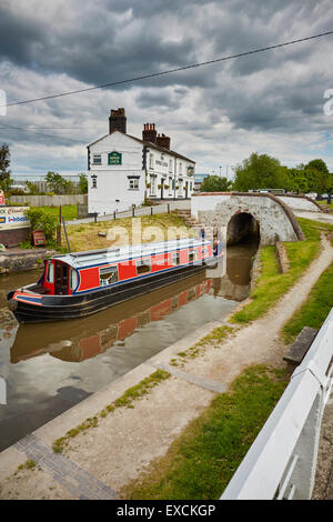 Kings Lock Inn Middlewich Kanal in Cheshire Stockfoto