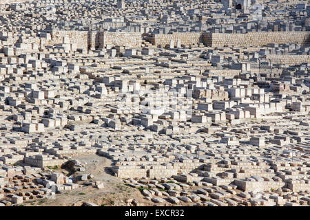 Jerusalem - der jüdische Friedhof auf dem Ölberg. Stockfoto