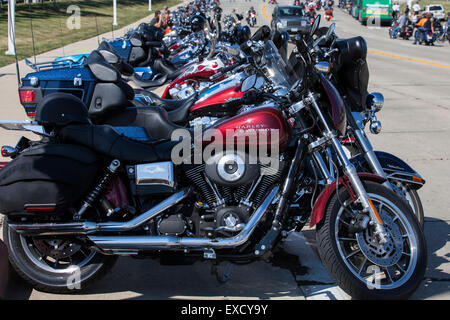 Harley Davidson Motorräder während einer Kundgebung Harley Stockfoto