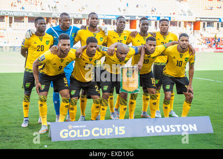 Houston, Texas, USA. 11. Juli 2015. Die Startaufstellung von Jamaika Posen vor einer internationalen CONCACAF Gold Cup Fußball match zwischen Kanada und Jamaika BBVA Compass Stadium in Houston, Texas. Jamaika gewann 1: 0. Bildnachweis: Cal Sport Media/Alamy Live-Nachrichten Stockfoto