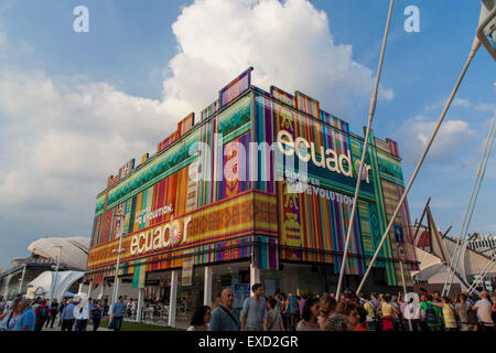 Mailand, Italien - 1. Juni 2015: Nicht identifizierten Personen von der Ecuador-Pavillon auf der EXPO 2015 in Mailand, Italien. EXPO 2015 fand vom Stockfoto