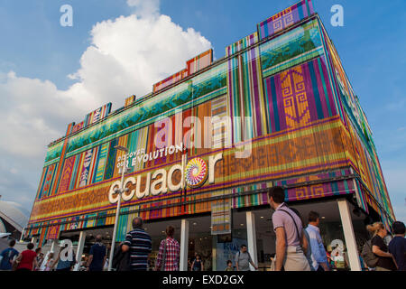 Mailand, Italien - 1. Juni 2015: Nicht identifizierten Personen von der Ecuador-Pavillon auf der EXPO 2015 in Mailand, Italien. EXPO 2015 fand vom Stockfoto