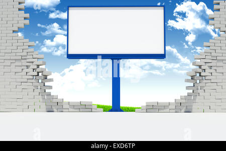 Plakat in gebrochenen Wand Stockfoto