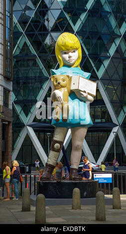 Damien Hurst Nächstenliebe Skulptur, in der City von London, England, UK. London Statuen. Damien Hirst Skulptur Stockfoto