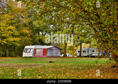 Ausfallspforte Hill Caravan und Camping-Platz; Savernake Forest Marlborough; UK Stockfoto