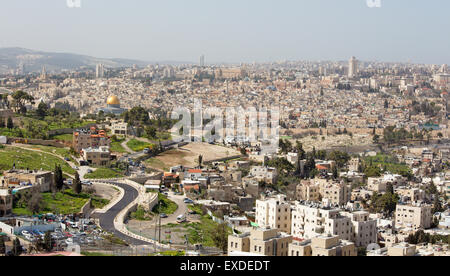 Jerusalem - Ausblick vom Ölberg in Altstadt Stockfoto