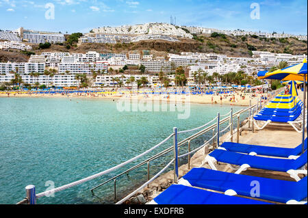 Strand von Puerto Rico. Gran Canaria. Kanarische Inseln Stockfoto