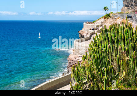 Küste von Puerto Rico, Amadores Strand. Gran Canaria, Kanarische Inseln, Spanien Stockfoto