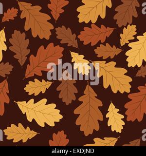 Nahtlose Muster mit Eiche Blätter im Herbst. Vektor. Stock Vektor
