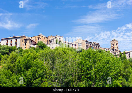 Alten ummauerten Stadt Ainsa, Aragón, Spanien Stockfoto