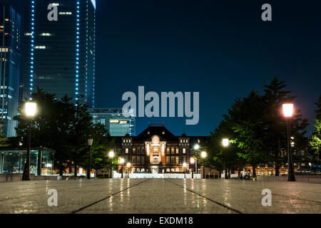 Außenseite des Tokyo Station, Chuo-Ku, Tokyo, Japan Stockfoto