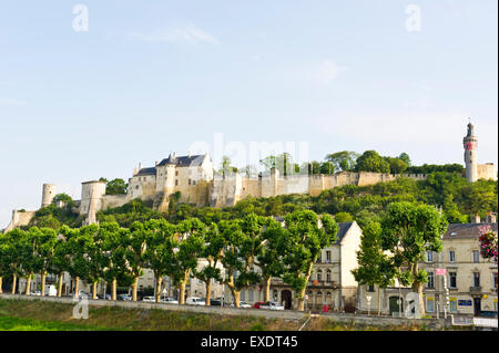 Chinon am Fluss Vienne, Loiretal, Frankreich Stockfoto